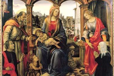 Madonna with Child and St. John the Baptist, St. Martin and St. Catherine Martyr by Filippino Lippi.