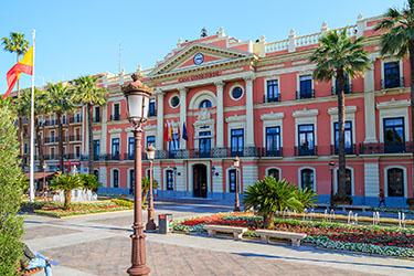 The Glorieta de España and the Ayuntamiento of Murcia